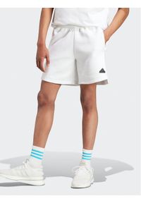 Adidas - adidas Szorty sportowe Z.N.E. Premium IN5098 Biały Loose Fit. Kolor: biały. Materiał: bawełna. Styl: sportowy