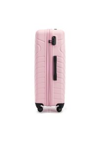 Wittchen - Duża walizka z ABS-u z geometrycznym tłoczeniem jasny różowa. Kolor: różowy. Materiał: poliester. Wzór: geometria. Styl: elegancki, wakacyjny #7