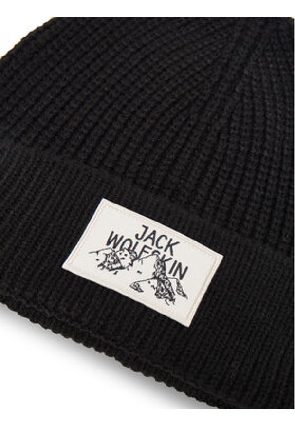 Jack Wolfskin Czapka Badge A61610 Czarny. Kolor: czarny. Materiał: akryl, materiał