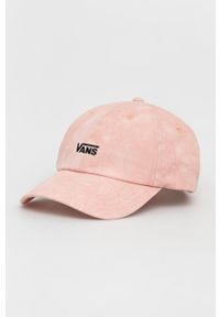 Vans czapka bawełniana kolor różowy gładka. Kolor: różowy. Materiał: bawełna. Wzór: gładki