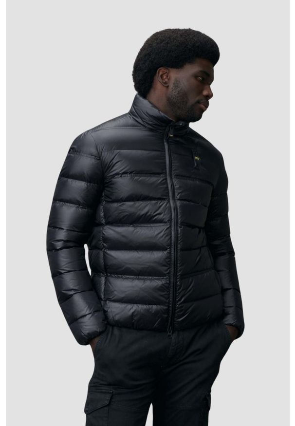 Blauer USA - BLAUER Czarna męska kurtka Belmont Short Jackets, Rozmiar XXL. Kolor: czarny. Materiał: puch, poliamid