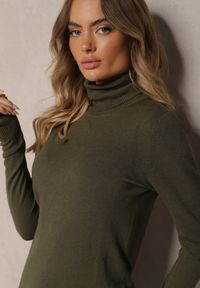 Renee - Ciemnozielony Golf Sweterkowy z Domieszką Kaszmiru Zaivanna. Okazja: na spacer, na spotkanie biznesowe, do pracy, na co dzień. Typ kołnierza: golf. Kolor: zielony. Materiał: kaszmir. Sezon: jesień. Styl: elegancki, biznesowy, klasyczny, casual #5