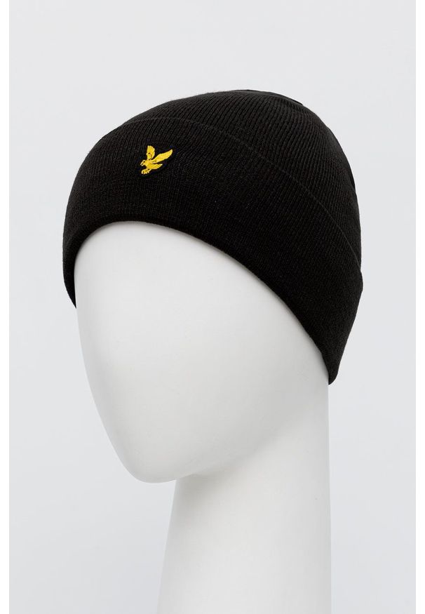 Lyle & Scott - Czapka. Kolor: czarny. Materiał: dzianina, poliester