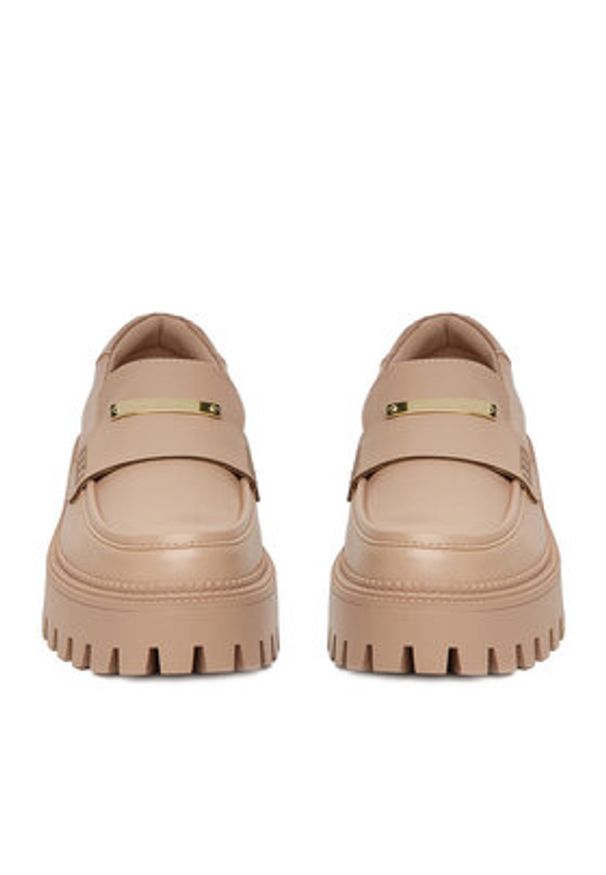 DeeZee Loafersy HY19001-2 Beżowy. Kolor: beżowy. Materiał: skóra