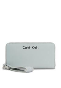 Calvin Klein Duży Portfel Damski Gracie K60K611687 Szary. Kolor: szary. Materiał: skóra