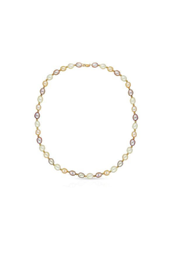 W.KRUK - Naszyjnik złoty perły. Materiał: złote. Kolor: złoty. Kamień szlachetny: perła