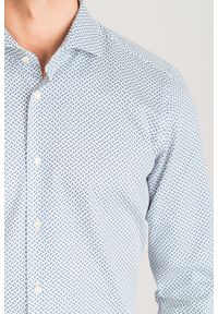 Joop! Collection - Biała koszula Joop Panko w niebieski wzór. Kolor: biały, wielokolorowy, niebieski