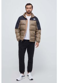 The North Face kurtka puchowa męska kolor brązowy zimowa. Kolor: brązowy. Materiał: puch. Sezon: zima #1