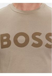 BOSS - Boss T-Shirt Thinking 1 50481923 Beżowy Regular Fit. Kolor: beżowy. Materiał: bawełna #5