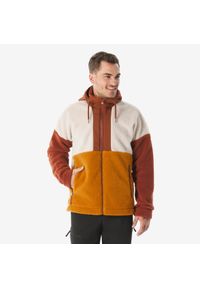 quechua - Polar turystyczny męski Quechua SH900 Warm. Kolor: czerwony, brązowy, wielokolorowy, beżowy. Materiał: polar. Sport: turystyka piesza