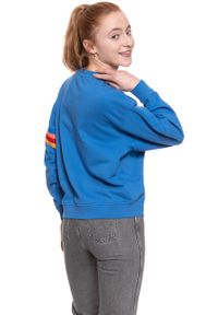 Wrangler - BLUZA WRANGLER DAMSKA LOGO SWEAT DEEP WATER W6072HQDF. Wzór: nadruk #10