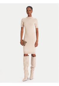 Guess Sukienka dzianinowa W3YK39 Z37K0 Beżowy Slim Fit. Kolor: beżowy. Materiał: wiskoza #3
