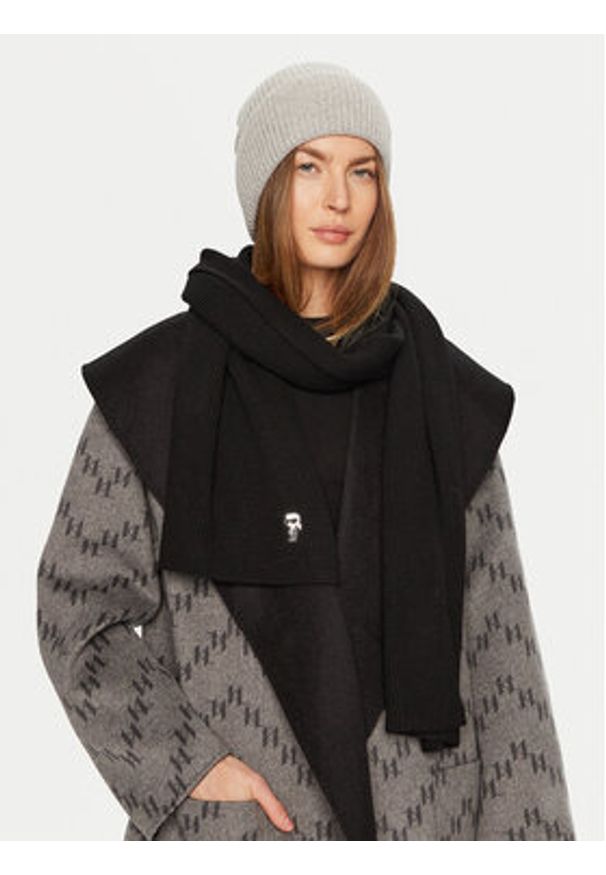 Karl Lagerfeld - KARL LAGERFELD Szalik 246W3306 Czarny. Kolor: czarny. Materiał: poliamid, materiał