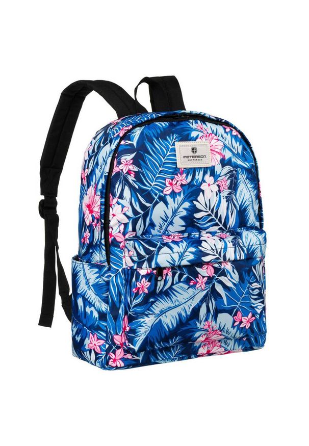 Plecak miejski Peterson PTN 79904 print kwiaty. Materiał: poliester. Wzór: kwiaty, nadruk. Styl: casual