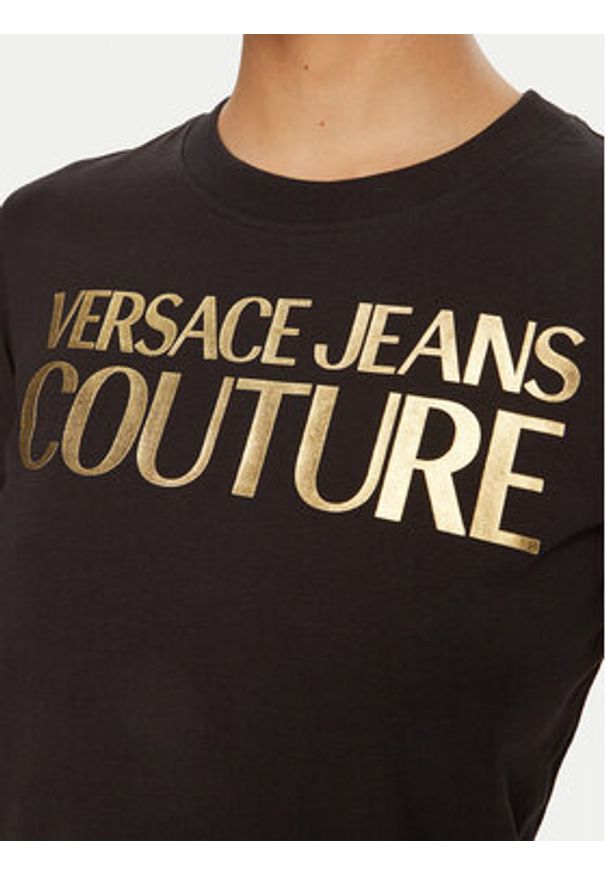 Versace Jeans Couture T-Shirt 78HAHT01 Czarny Regular Fit. Kolor: czarny. Materiał: bawełna