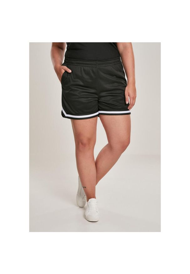 Urban Classics - Damskie Szorty urban classic stripe mesh hot gt. Kolor: czarny. Materiał: mesh. Długość: krótkie. Sezon: lato