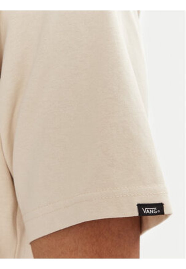 Vans T-Shirt Left Chest II VN000P1P Beżowy Loose Fit. Kolor: beżowy. Materiał: bawełna