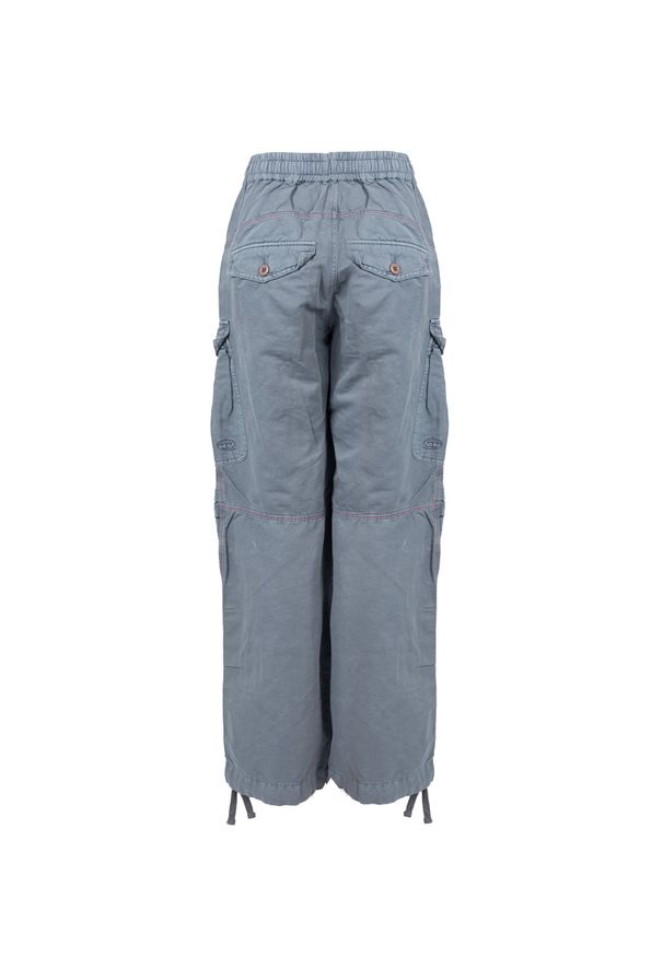 Diesel Spodnie "P-Nigella" | A06435-0LFAY | Kobieta | Niebieski. Okazja: na co dzień. Kolor: niebieski. Materiał: len, bawełna. Wzór: aplikacja. Styl: casual, elegancki