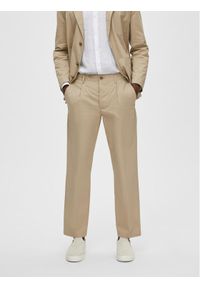 Selected Homme Spodnie materiałowe 16088515 Beżowy Regular Fit. Kolor: beżowy. Materiał: materiał #1