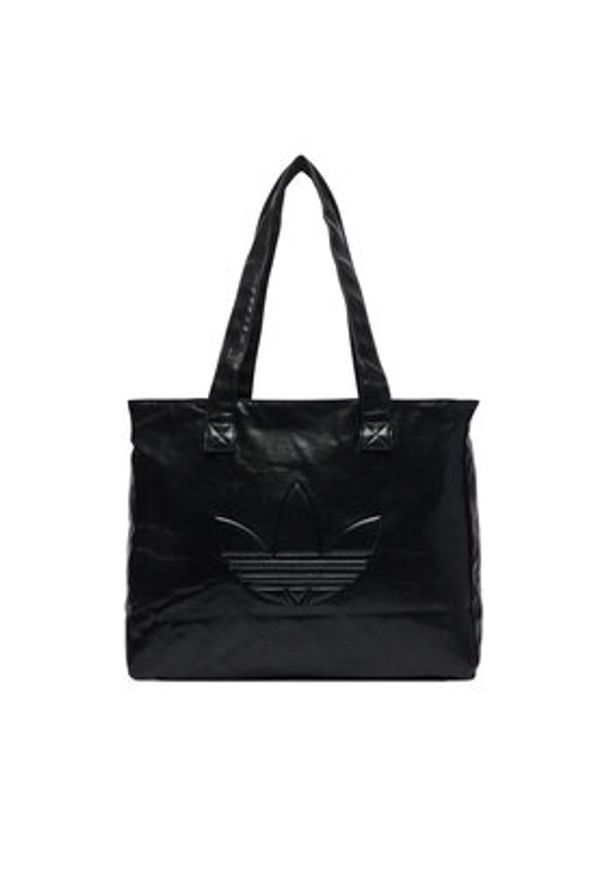 Adidas - adidas Torebka Shopper Metallic Pu Bag KR1565 Czarny. Kolor: czarny. Materiał: skórzane