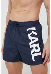 Karl Lagerfeld szorty kąpielowe kolor granatowy. Kolor: niebieski. Materiał: poliester #3