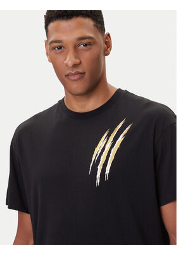 Plein Sport T-Shirt FAEC MTK8356 STE001N Czarny Loose Fit. Kolor: czarny. Materiał: bawełna. Styl: sportowy