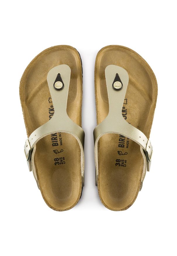Japonki damskie Birkenstock Gizeh BF. Kolor: złoty. Sezon: lato. Styl: sportowy, młodzieżowy