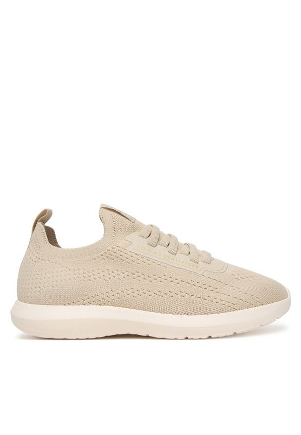 TOMMY HILFIGER - Tommy Hilfiger Sneakersy Th Knit Extralight Runner FW0FW09112 Beżowy. Kolor: beżowy. Materiał: materiał