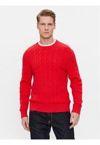 TOMMY HILFIGER - Tommy Hilfiger Sweter MW0MW33132 Czerwony Relaxed Fit. Kolor: czerwony. Materiał: bawełna