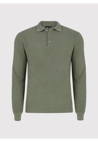 PAKO LORENTE – Zielony sweter męski z kołnierzykiem P24SF-2X-005-Z-0 - Pako Lorente. Kolor: zielony. Materiał: bawełna
