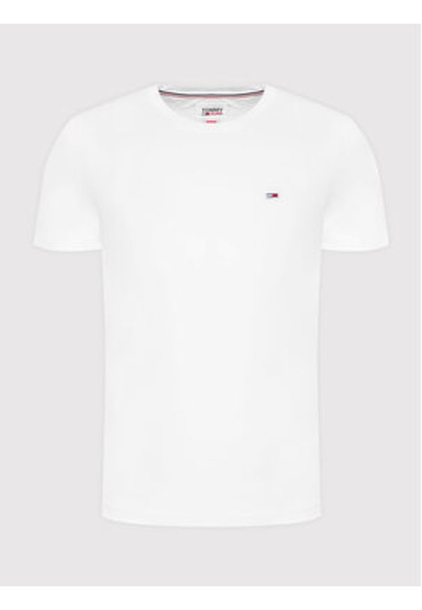 Tommy Jeans T-Shirt Classic DM0DM09598 Biały Regular Fit. Kolor: biały. Materiał: bawełna