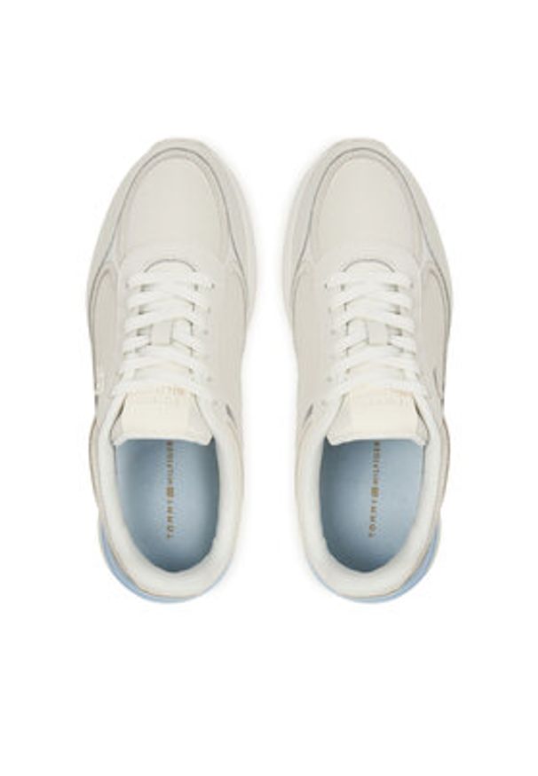 TOMMY HILFIGER - Tommy Hilfiger Sneakersy FW0FW08472 Biały. Kolor: biały. Materiał: skóra