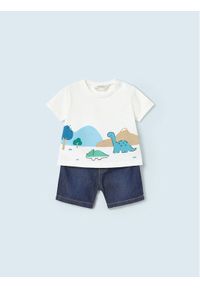 Mayoral Komplet t-shirt i szorty jeansowe 1268 Kolorowy Regular Fit. Materiał: bawełna. Wzór: kolorowy #1