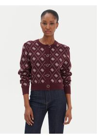 Guess Kardigan W4BR0D Z3JD2 Bordowy Regular Fit. Kolor: czerwony. Materiał: syntetyk #1
