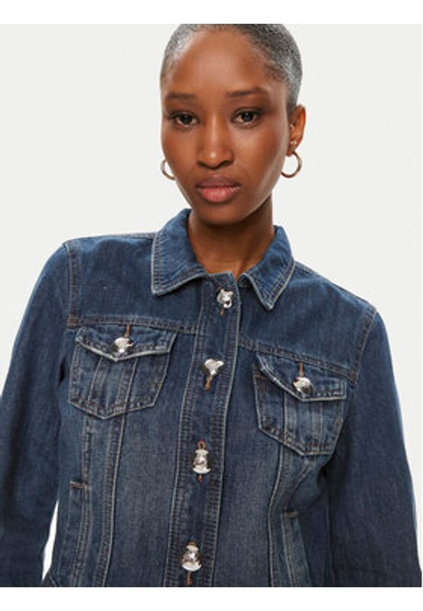 Morgan Kurtka jeansowa 232-VPIM Niebieski Slim Fit. Kolor: niebieski. Materiał: bawełna