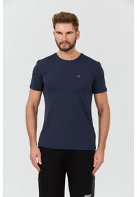 Guess - GUESS Granatowy męski t-shirt New Tech Str T, Rozmiar XL. Kolor: niebieski