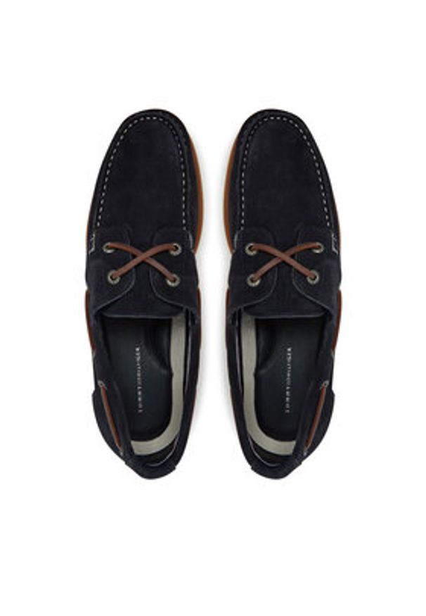 TOMMY HILFIGER - Tommy Hilfiger Półbuty Th Boat Shoe Core Suede FM0FM05387 Granatowy. Kolor: niebieski. Materiał: skóra, zamsz