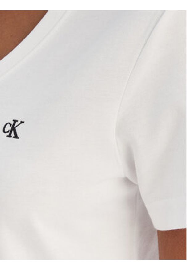 Calvin Klein Jeans T-Shirt Ss Monogram Vnk LV047B205G Biały Regular Fit. Kolor: biały. Materiał: bawełna
