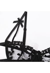 Intica - Komplet bielizny koronkowy z kokardkami Walentina. Kolor: czarny. Materiał: koronka. Wzór: koronka #10