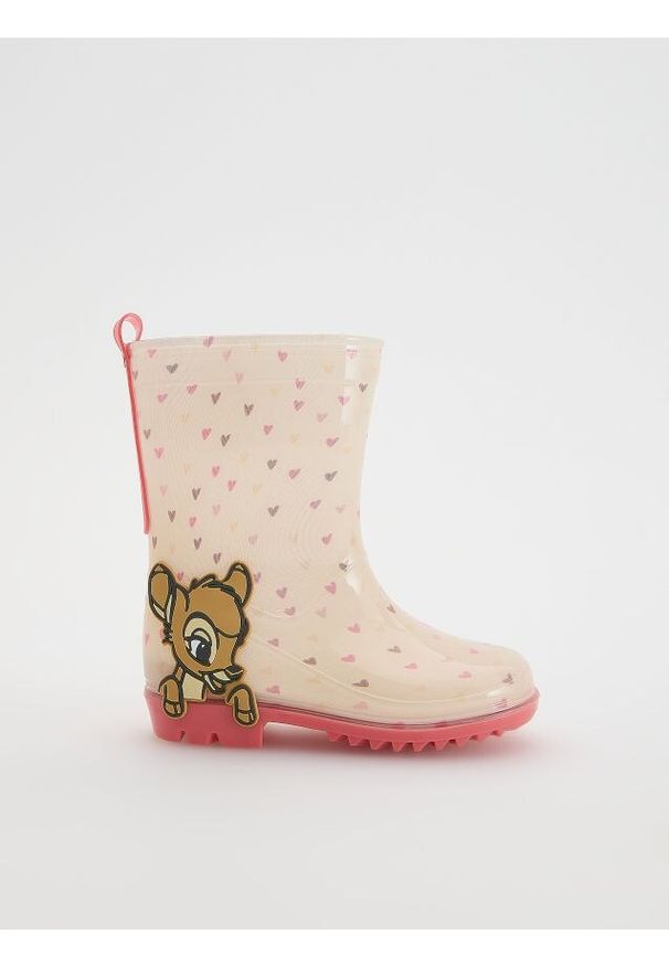Reserved - Kalosze Bambi - kremowy. Kolor: kremowy. Materiał: guma. Styl: klasyczny
