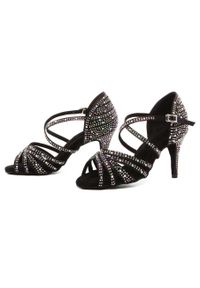 BURTAN - Buty taneczne high heels bachata kizomba Burtan Santiago. Kolor: czarny, szary, wielokolorowy