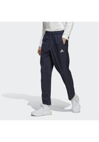 Adidas - Spodnie AEROREADY Essentials Stanford Open Hem Embroidered Small Logo. Kolor: niebieski. Materiał: materiał. Sport: fitness
