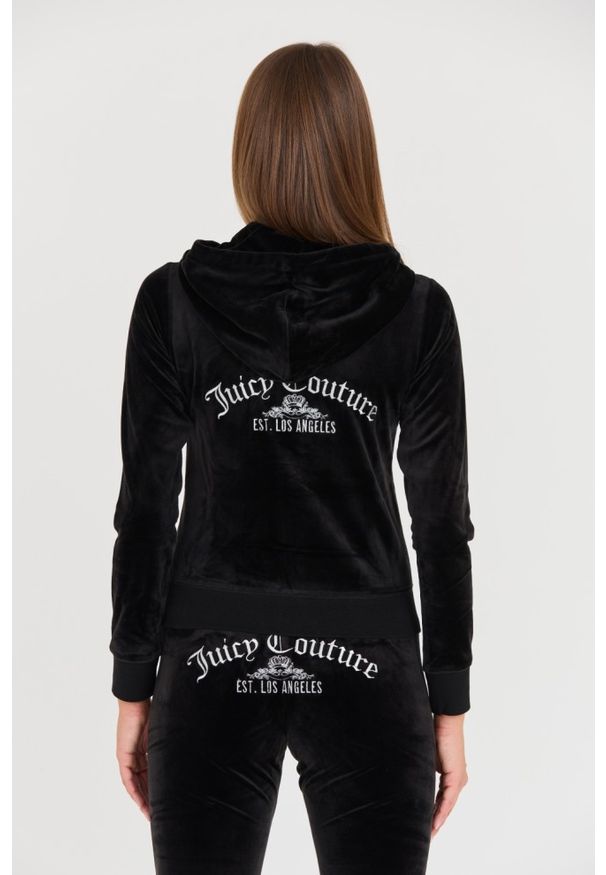 Juicy Couture - JUICY COUTURE Czarna damska bluza Arched Metallic, Rozmiar M. Kolor: czarny