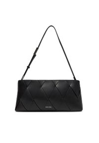 Calvin Klein Torebka Ck Woven Elongated Shoulder Bag K60K612992 Czarny. Kolor: czarny. Materiał: skórzane