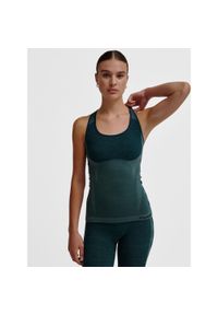 Damski bezszwowy tank top Hummel Clea. Kolor: zielony. Materiał: skóra, dzianina, materiał. Sport: fitness