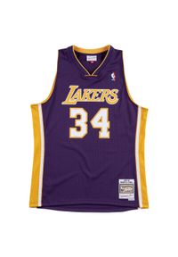 Koszulka męska do koszykówki Mitchell & Ness LA Lakers NBA Shaquille O`Neal. Kolor: fioletowy. Sport: koszykówka