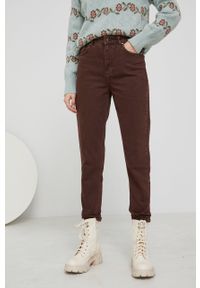 Answear Lab jeansy bawełniane damskie high waist. Stan: podwyższony. Kolor: brązowy. Styl: wakacyjny