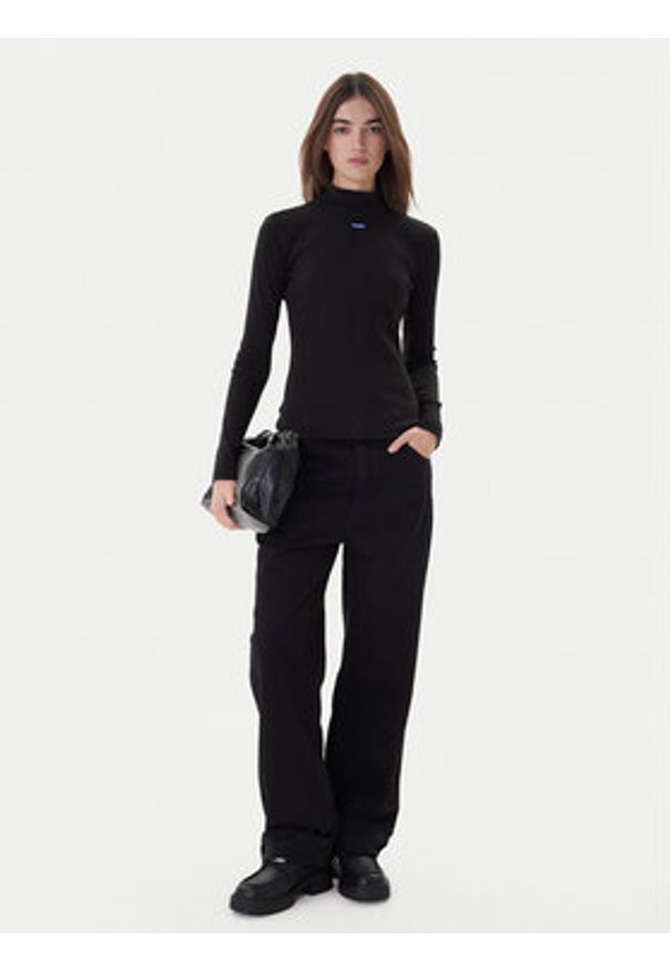 Hugo Golf 50525318 Czarny Regular Fit. Typ kołnierza: golf. Kolor: czarny. Materiał: bawełna