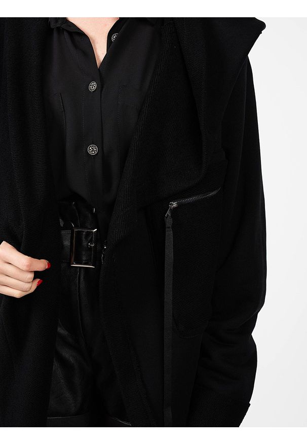 La Haine Inside Us Kardigan "Unisex" | A2229 4M | LAS VEGAS | Kobieta | Czarny. Typ kołnierza: kaptur. Kolor: czarny. Materiał: bawełna. Długość: długie. Wzór: aplikacja