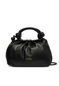 TOMMY HILFIGER - Tommy Hilfiger Torebka Th Soft Leather Med Crossover AW0AW18369 Czarny. Kolor: czarny. Materiał: skórzane #1